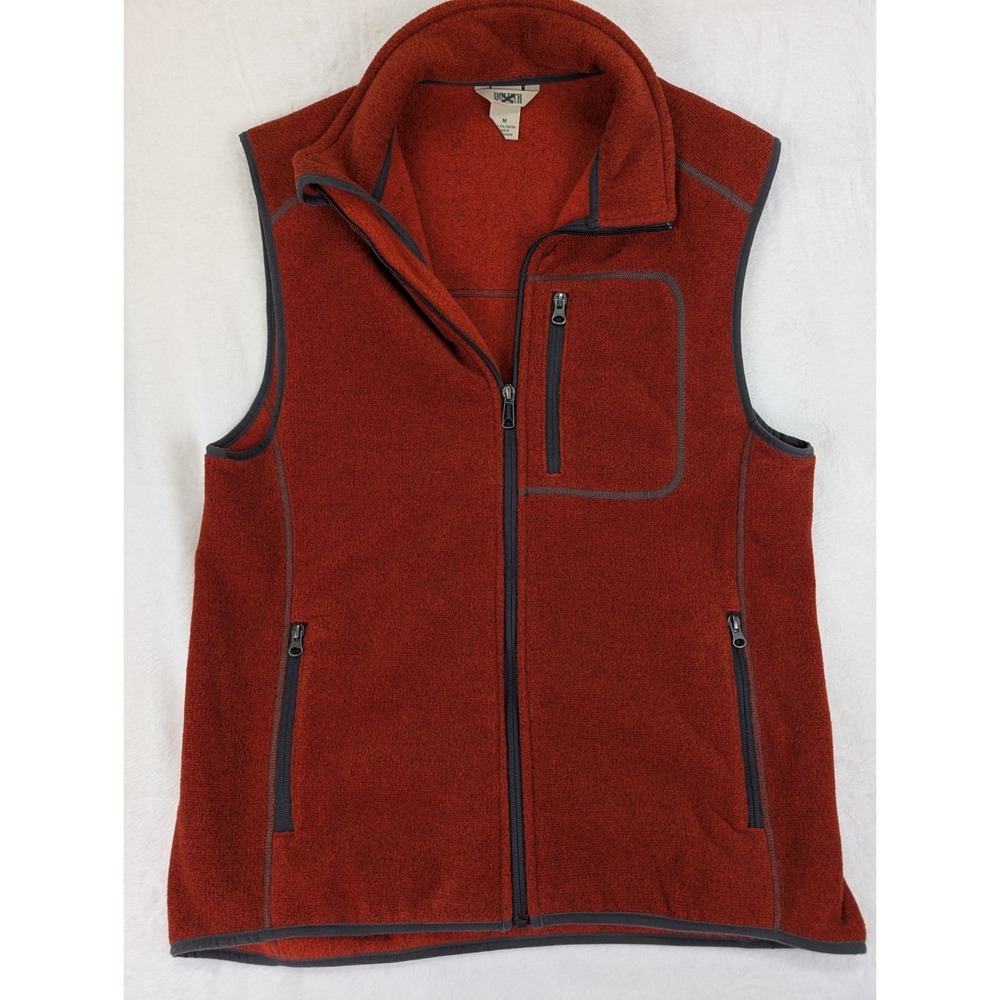 Duluth Trading Fleece Vest Men Medium Burnt Orange Hiking Outdoors Classic Gorp